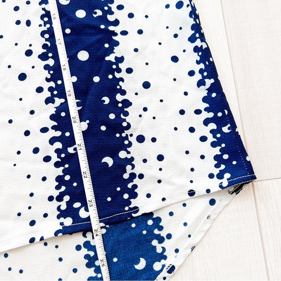 Navy and white polka dotted short sleeve blouse - Picture 5 of 7